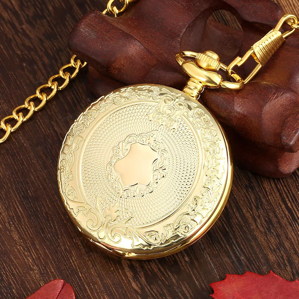 Glamour Golden Silvery Black bronze Quartz pocket watch Men Womens Friends Steampunk necklace pocket watch 250512