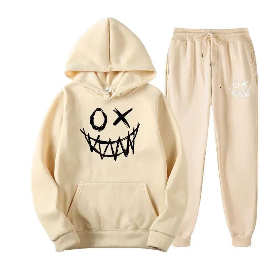 Winter Casual Hoodie Sweatpants 2 Piece Set Jogger Sweat Suit Tracksuit Men Jogging Sweatsuit Sport Suit Designer