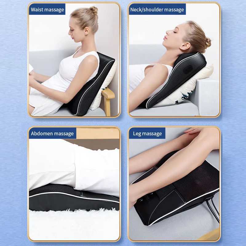 Jinkairui Electric Shiatsu Head Neck Cervical Ttraction Body Massager Car Back Pillow with Heating Vibrating Massage DeviceW250512