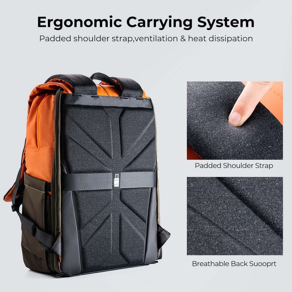K&F Concept Backpack Travel Photography Bags Large Capacity Camera Case With Tripod Side Rain Cover For 15.6 Inch Laptop