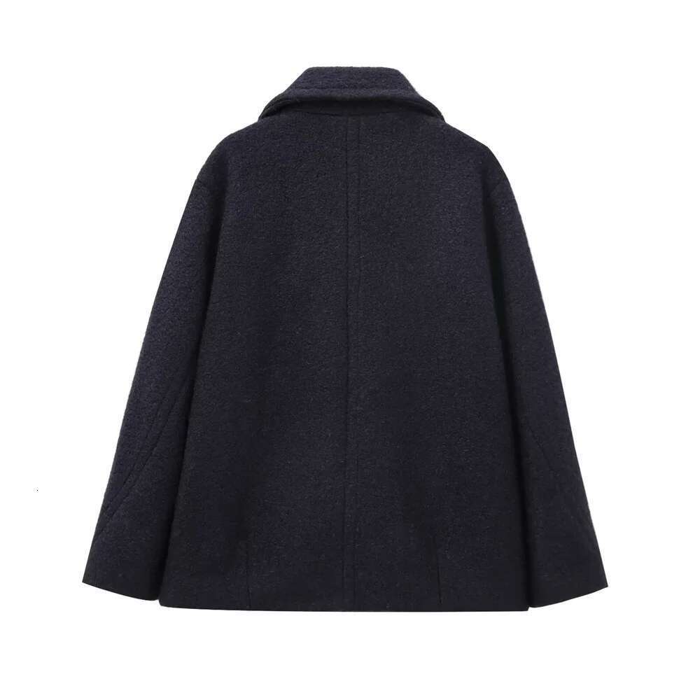 RARF Autumn New Women's European and American Style French Design Fashion Pearl Leather Double breasted Coat