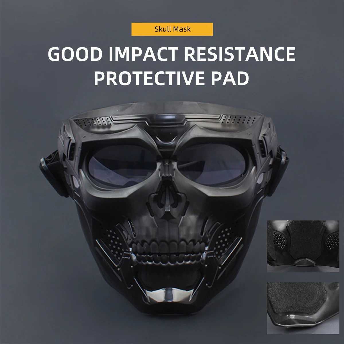Motorcycle Skull Mask Wind Goggles Bicycle Riding Full Face Protective Mask Outdoor Sport Winter Ski Face Shield Colorful GoggleW250512