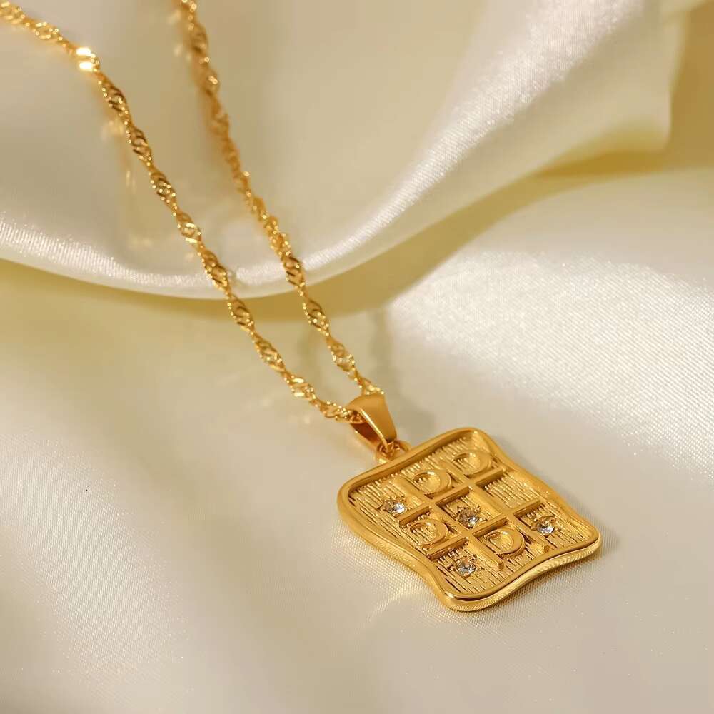 Women's Fashion Gold and Sier Pendant Jewelry Design Stainless Steel Chain Necklace