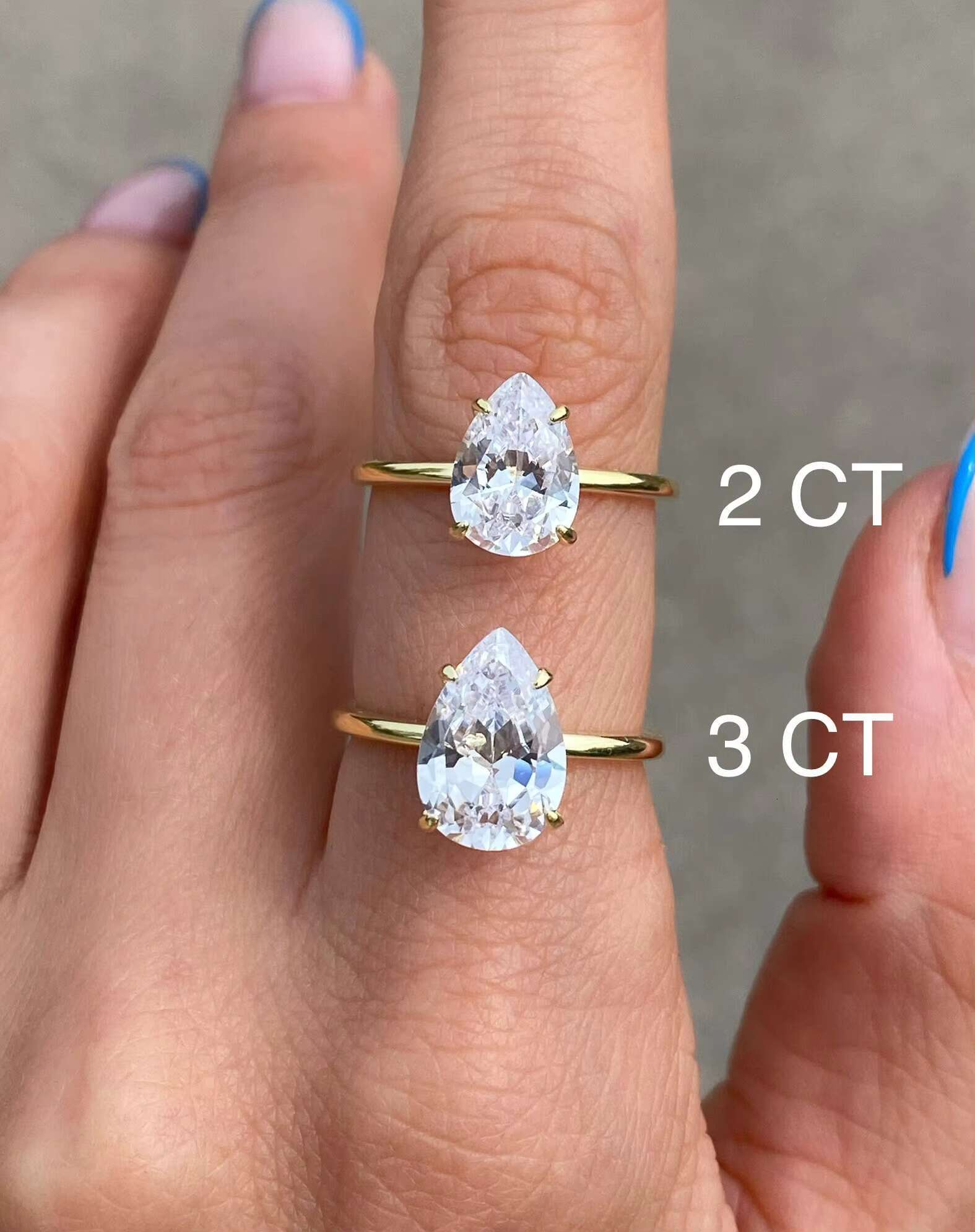 925 Sterling Silver VVS1 Moissanite Engagement Ring 3 Ct Pear Cut Gra Moissanite Diamond Ring Women