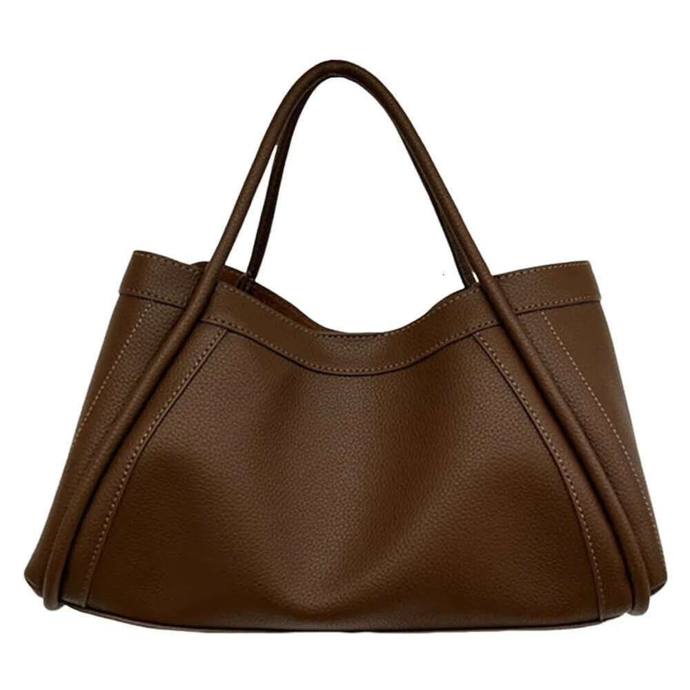 Leather Tote And Pouch Women Versatile Shoulder Handbag Casual Crossbody Clutch Commuting Bag