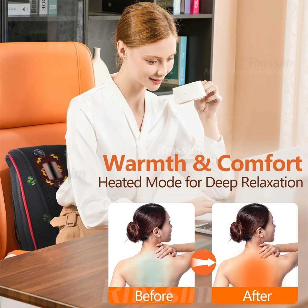 Portable Electric Shiatsu Head Neck Cervical Ttraction Body Massager Car Back Pillow with Heating Vibrating Massage DeviceW250512
