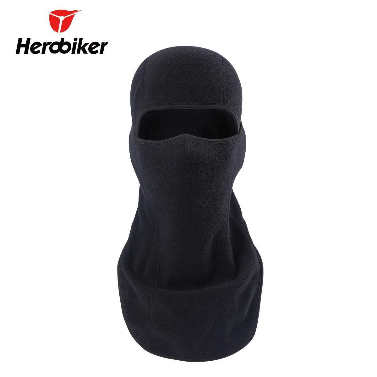 Black Motorcycle Face Mask Autumn Winter Thermal Fleece Balaclava Motorcycle Mask Moto Windproof Cycling Skiing MaskW250512