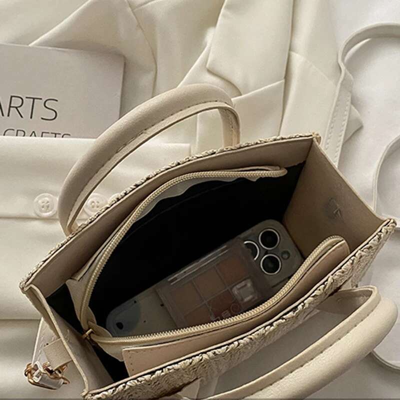 Summer Net Red Grass Crossbody New Fashion Japanese Small Fresh Flower Woven Handbag Shoulder Bag