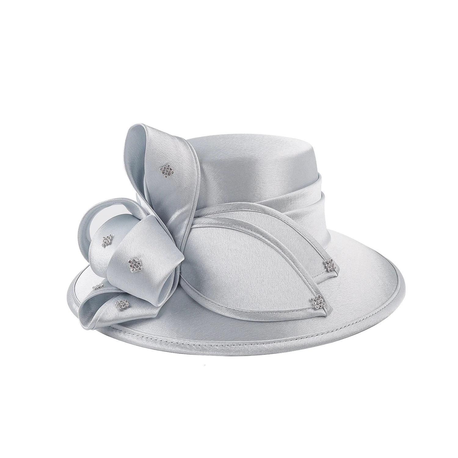 Women Satin Cloth Church Hat Elegant Wedding Pography Top Female Banquet Fancy Fascinator Formal 250512