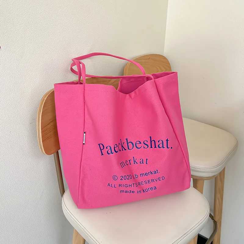 Street Trendy Canvas Handbag Large Capacity Shoulder Bag Casual Women Tote Shopping Bag Literature School Bags Purse Z250512