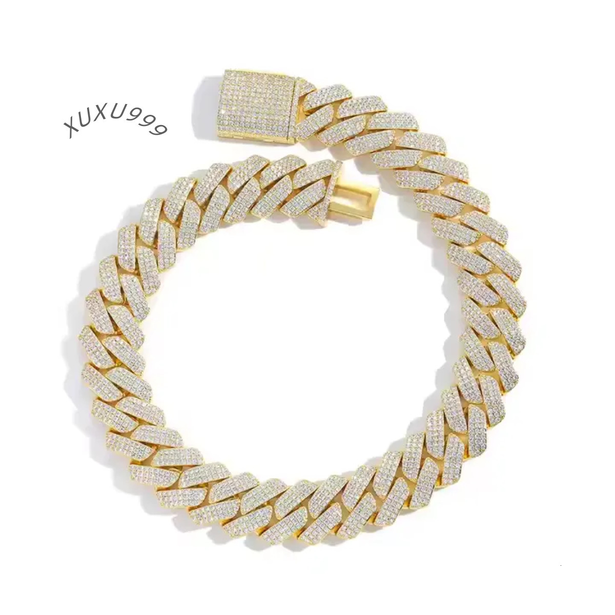Hip Hop VVS Moissanite Iced Out Cuban Link Chain Bracelet for Men High Quality Cuban Link Chain Classic Bracelet