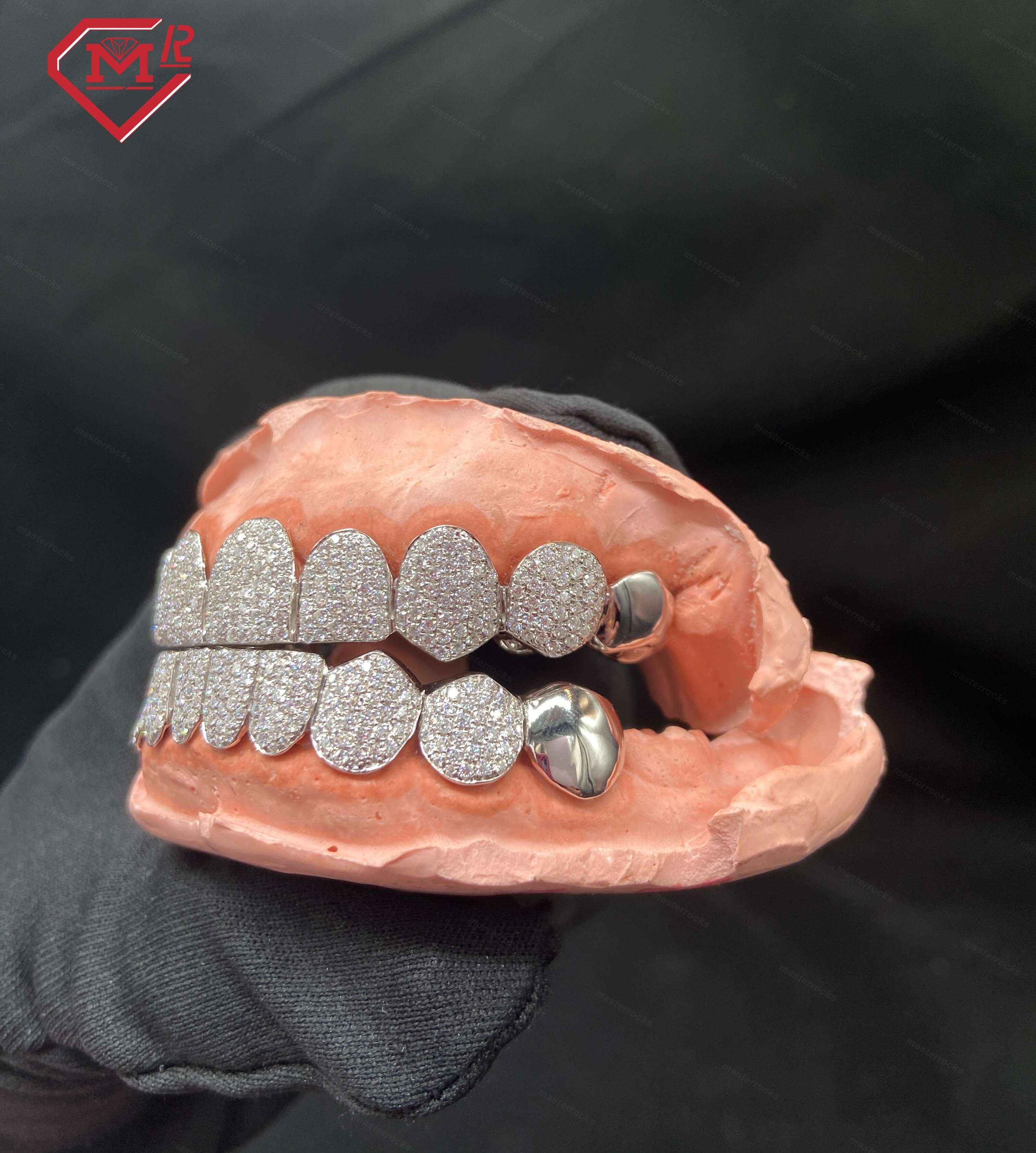 Real 925 Sterling Silver 8 Top 8 Bottom Grillz for Teeth Honey Comb Deep Cut d Vvs Moissanite Grillz Custom
