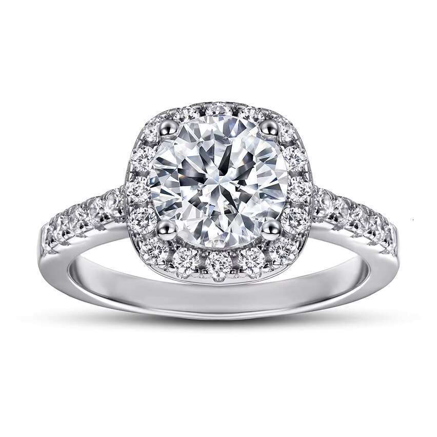Customizable 925 Sterling Silver Engagement Ring 18K Gold Plated Classic Fashion Premium Moissanite Classic Fashion Premium