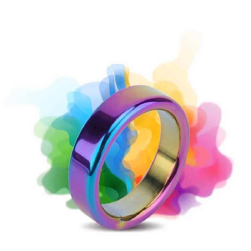 Dia 38 41 44 47 50 55mm slave metal rainbow penis lock cock ring erection male ball dondage sex toys for men W250512