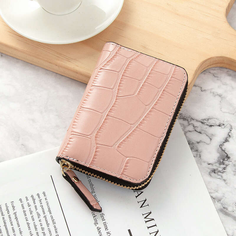New Women's Mini Korean Edition Crocodile Pattern functional Anti demagnetization Multi Position Driver's License Bank Card Bag