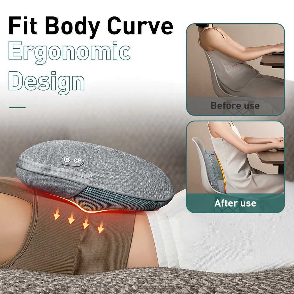Shiatsu Back and Neck Massager with Heat Deep Tissue Kneading Electric Massage Pillow for BackShoulder mothers day giftsW250512