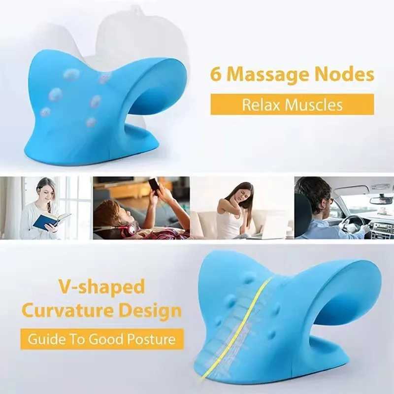 Neck Shoulder Stretcher Relaxer Cervical ropractic Traction Device Pillow for Pain Relief Cervical Spine Alignment GiftW250512
