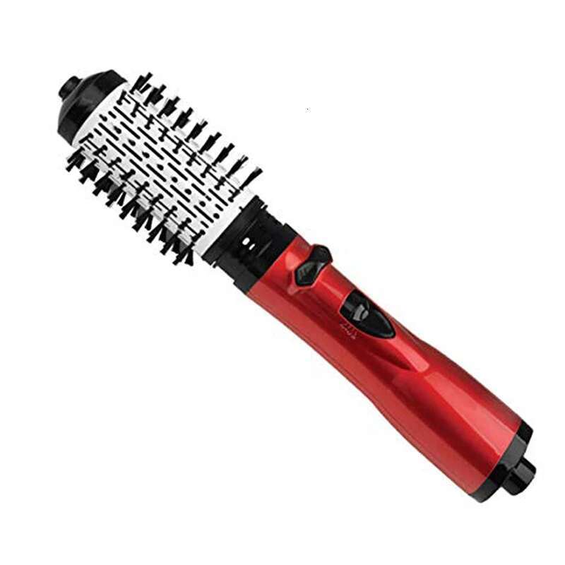 2 In 1 Rotating Electric Straightener Curler Dryer Brush Hot Air Negative Ion Hair Styler Comb