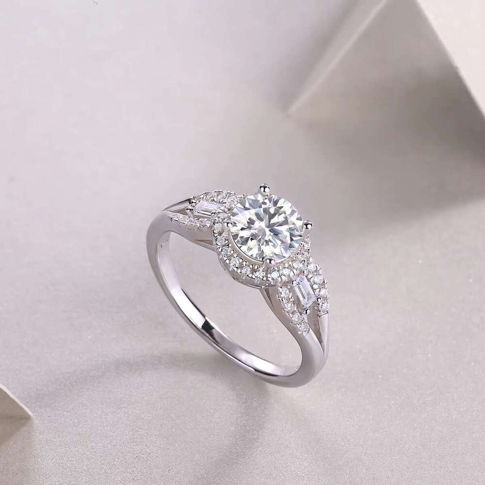 Elegant pyroxene cathedral three stone halo sterling silver women's ring (sizes 5-9, USA)