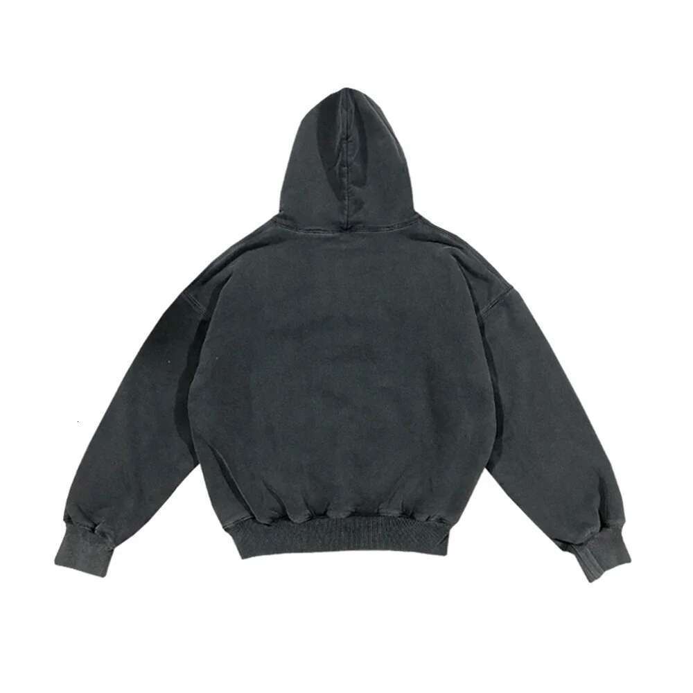 High Street Front Pocket Washed Baggy Black Hooded Hoodies Mens Solid Cleanfit Pullover Casual Sweatshirts Oversized Designer
