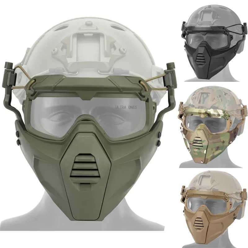 Hunting Protective Mask Tactical Cs Wargame Half Face Breathable Masks Paintball Airsoft Sports Face Masks with Helmet ConnectorW250512