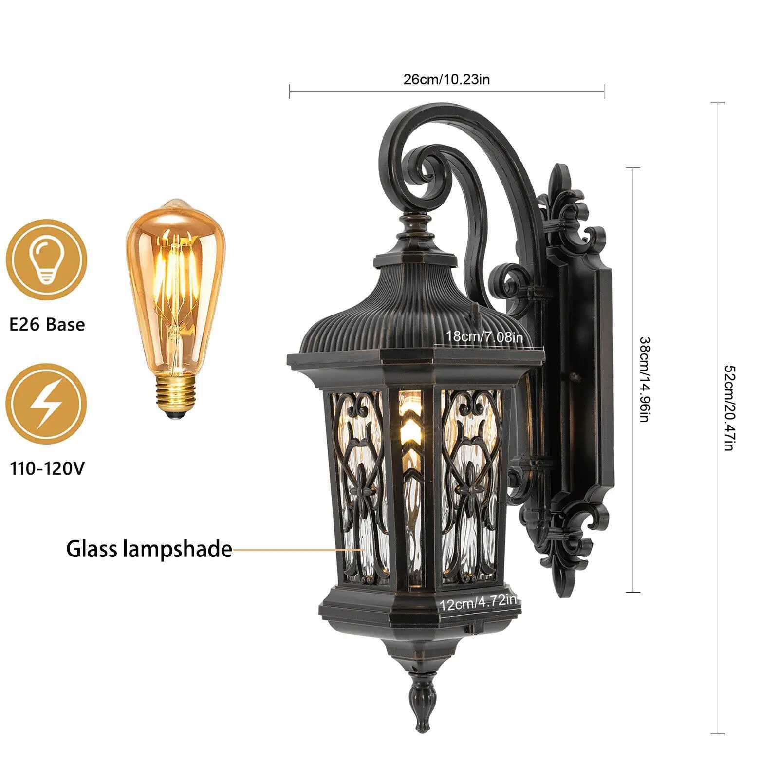 1* Dusk to Dawn Outdoor Wall Sconce Porch Light Exterior Wall Light Fixture Z250512