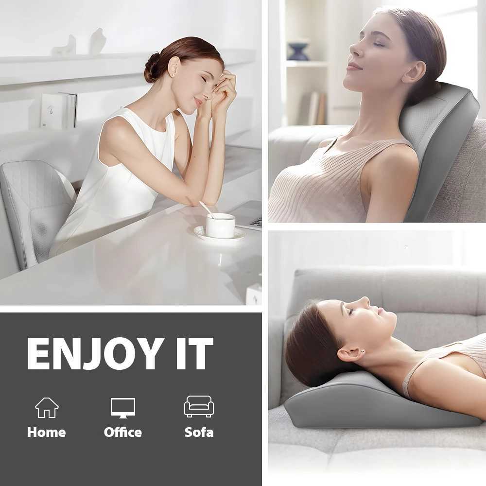 Back Massager Neck Massager with Heat3D Kneading Massage Pillow for Relax NeckBackShoulderLegsGifts for Men Women Mom DadW250512
