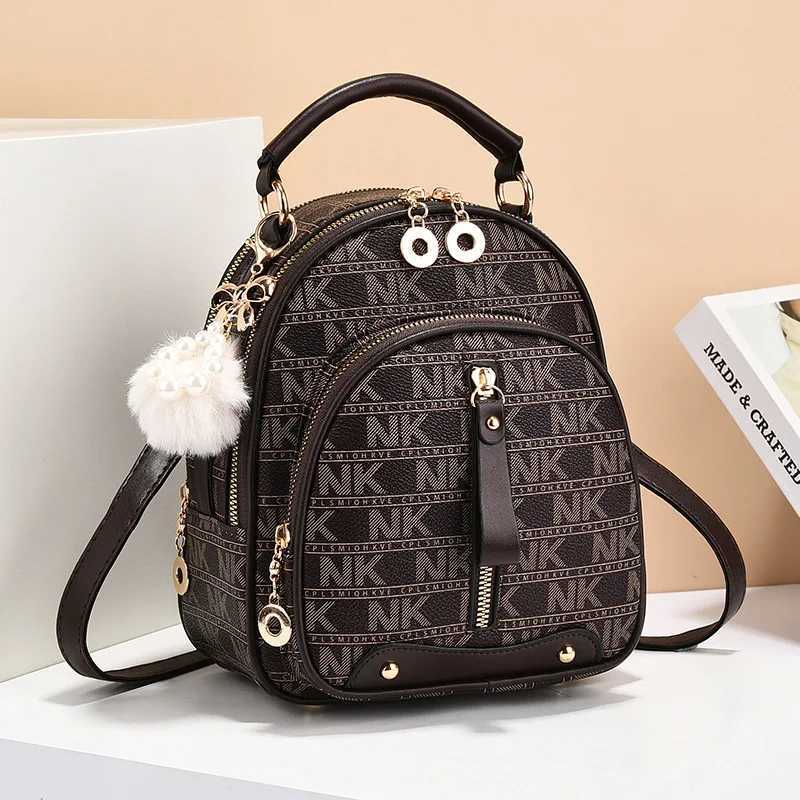 Printing Shoulder Bag Fashion Splicing Color Collision s Shoulder Bag Simple Casual Schoolbag Plush Hanging Decoration Z250512