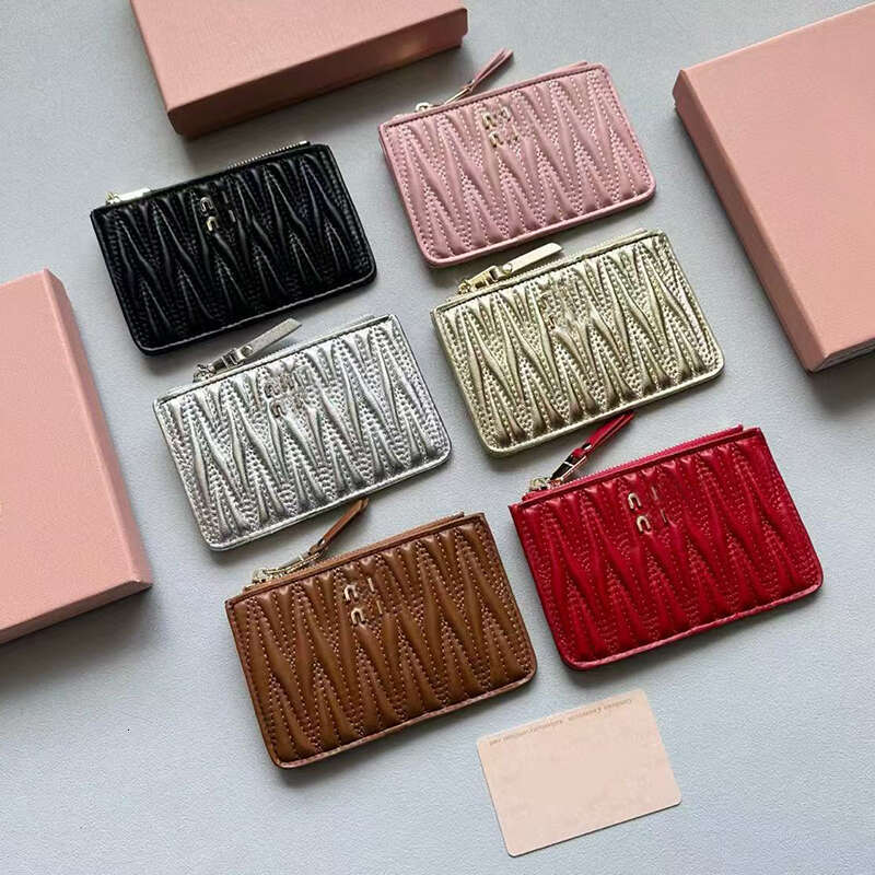 Designer Card Holders Women Mini Wallet Fashion Luxury Real Soft Sheep Leather Coin Pocket Ladies Purse Coin Purses Zipper