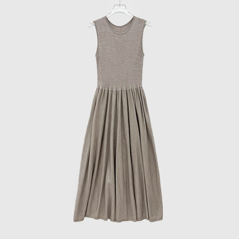 UO6300 Large size wool vest dress 2025 spring and summer new style temperament hidden meat skirt sleeveless knitted long skirt