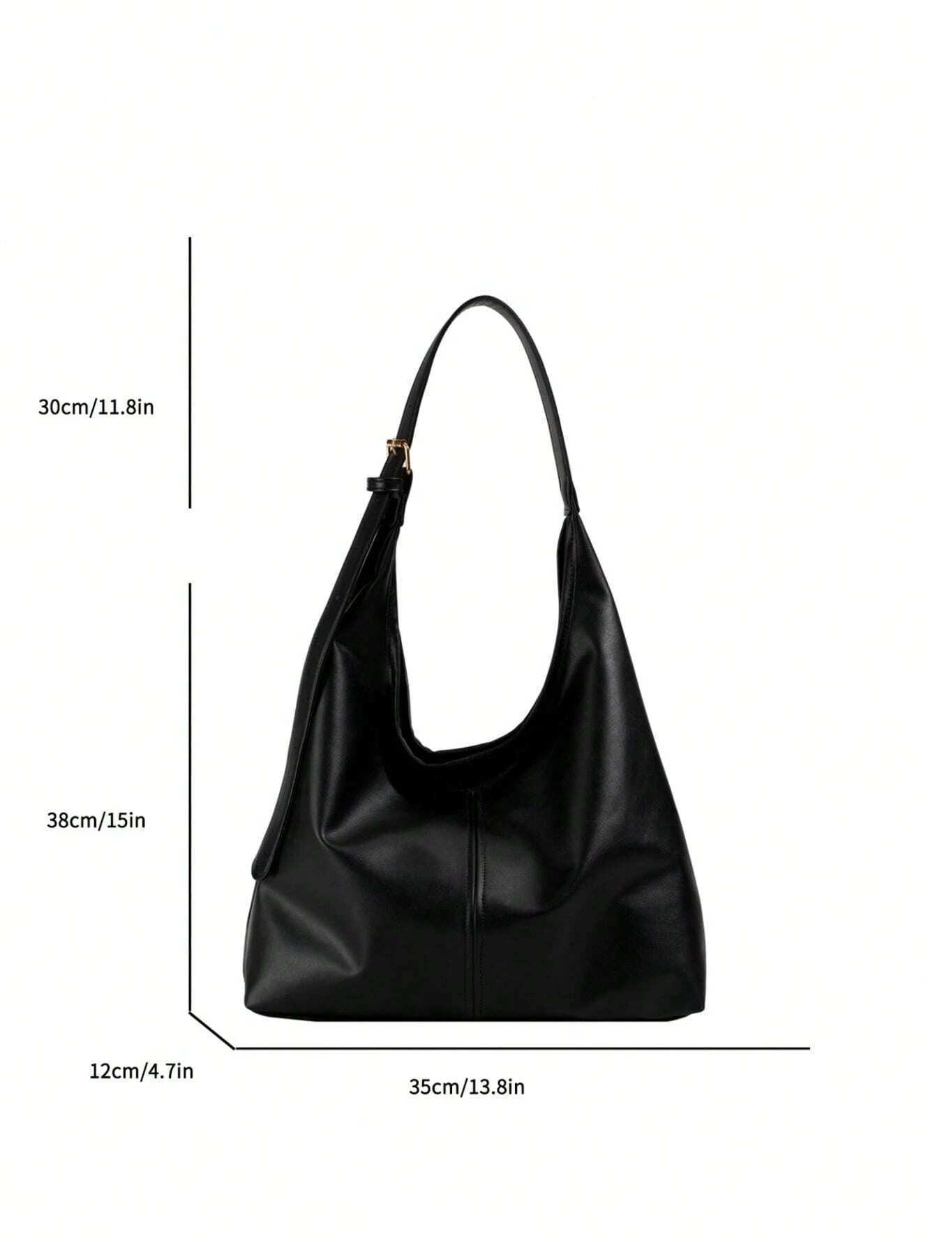 Fashionable Causel Tote Bag For Women Minimalist Golden Buckle Decor Shoulder Bag With Adjustable Strap Womens HandbagW250512