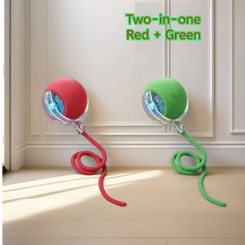 Interactive Smart Cat Toy - Auto-Rolling Pet Plaything With LED Lights And USB Rechargeable Feature