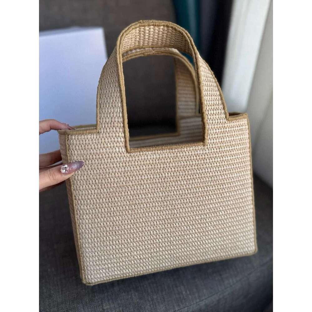 Vegetable Basket Woven Leather Shopping Beach Bag Handbag 2025 New High-Quality