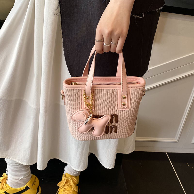 2025S Mini bag designer new popular handbag women trendy beach shoulder fashionable versatile woven crossbody bucket bag Fashion diagonal cross bag