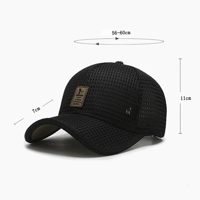 Mens Fashion Baseball Cap Summer Breathable Full Net Shade Fishing Outdoor Leisure Sports 250512
