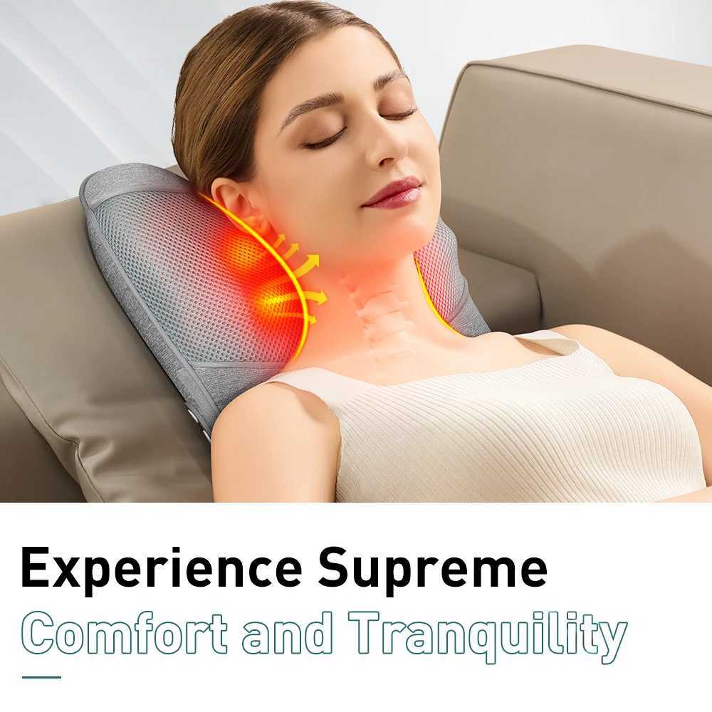 Shiatsu Back and Neck Massager with Heat Deep Tissue Kneading Electric Massage Pillow for BackShoulder mothers day giftsW250512