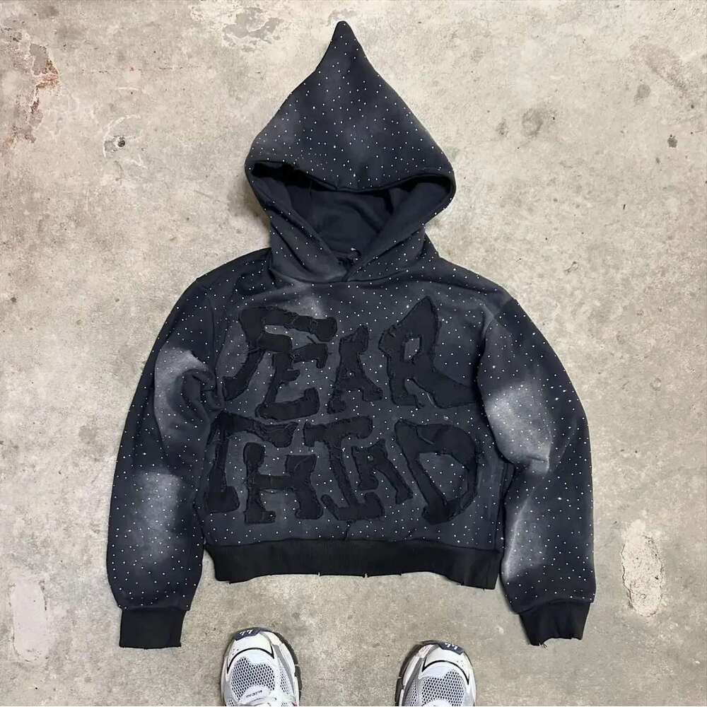 Streetwear Men Kpop New Haruku Fashion Flash Dia Oversized Letter Patch Hoodie Y2k Hip Hop Gothic Casual Joker Sweatshirt Designer
