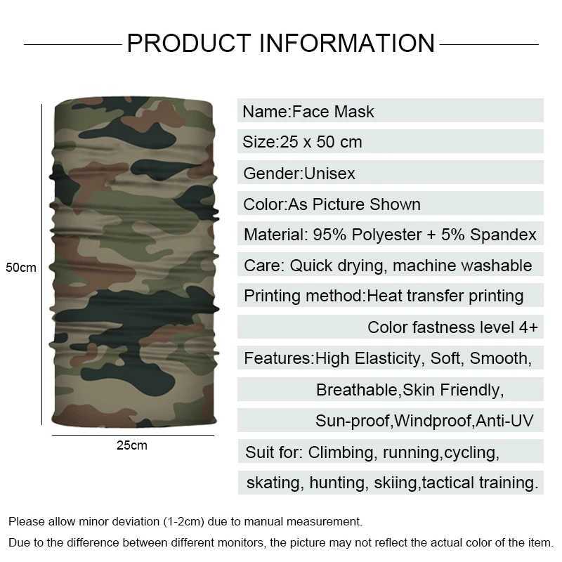 Outdoor Seamless Scarf Cycling Bandana Camouflage Neck Gaiter Tube Headband Fishing Hiking Balaclava Women Headwear MaskW250512