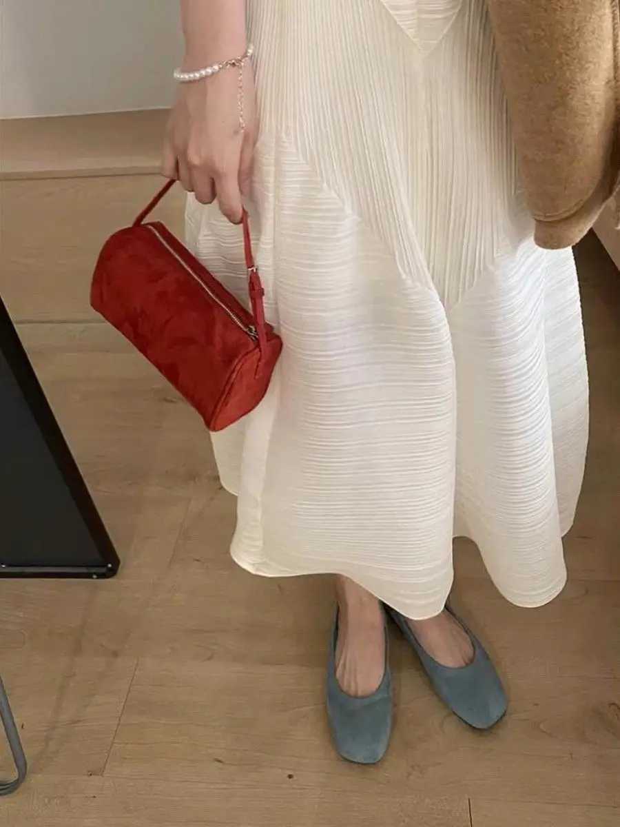 Miyagawa 2024 New Casual Women Handbag Faux Suede Fashion Retro Mini Single Shoulder Small Square BagW250512