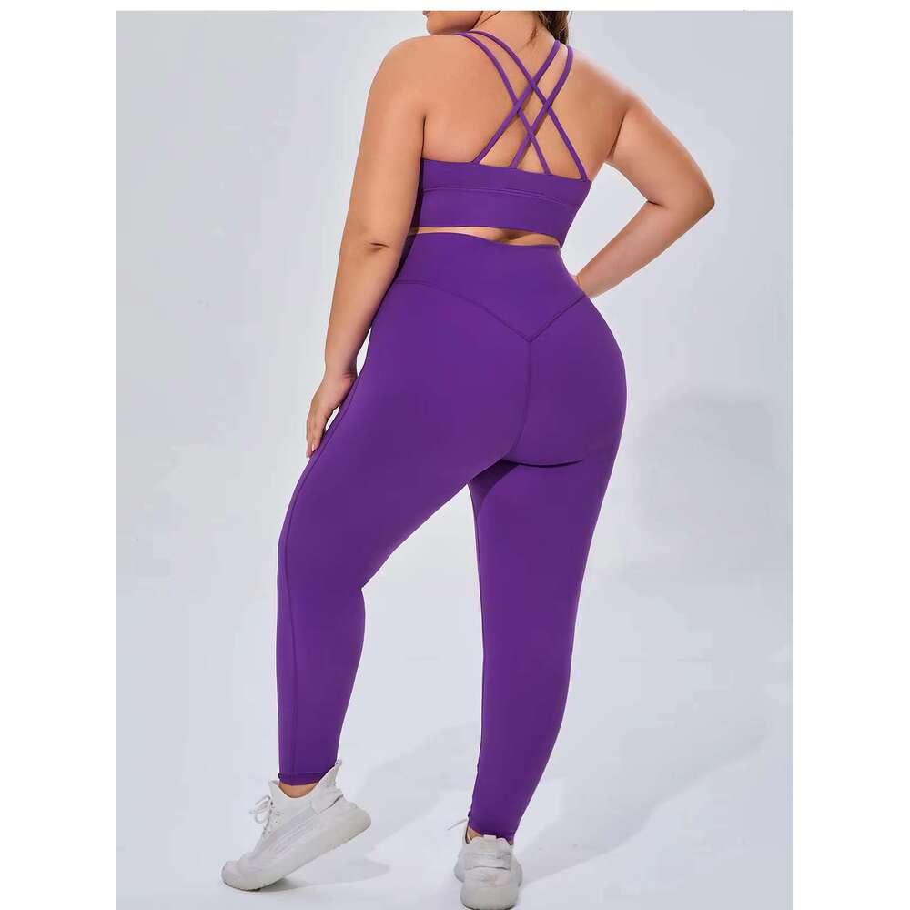 DHEssentials Women's leggings plus size nude, high elasticity, breathable two-piece fitness suit