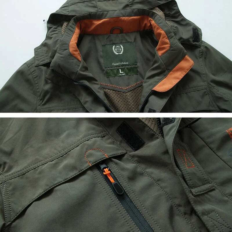 2024 Business Casual Man Sports Coat Autumn Windproof Hooded Jackets Quick Drying Lightweight Outdoor Climbing Outwear