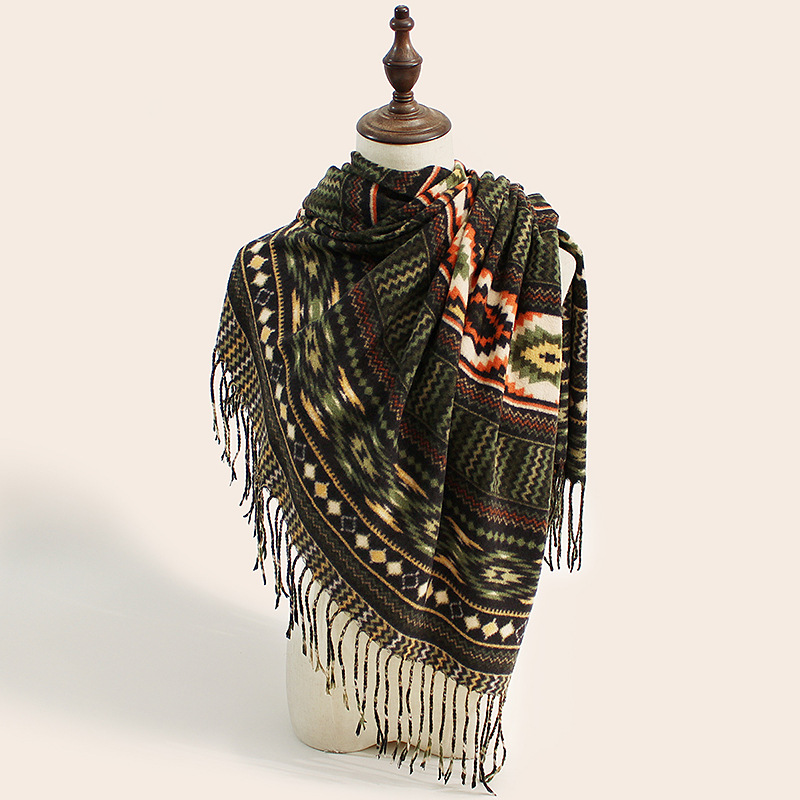 K691 2025 European and American cashmere thick warm scarf light luxury casual tassel neck comfortable fashion all-match shawl batch