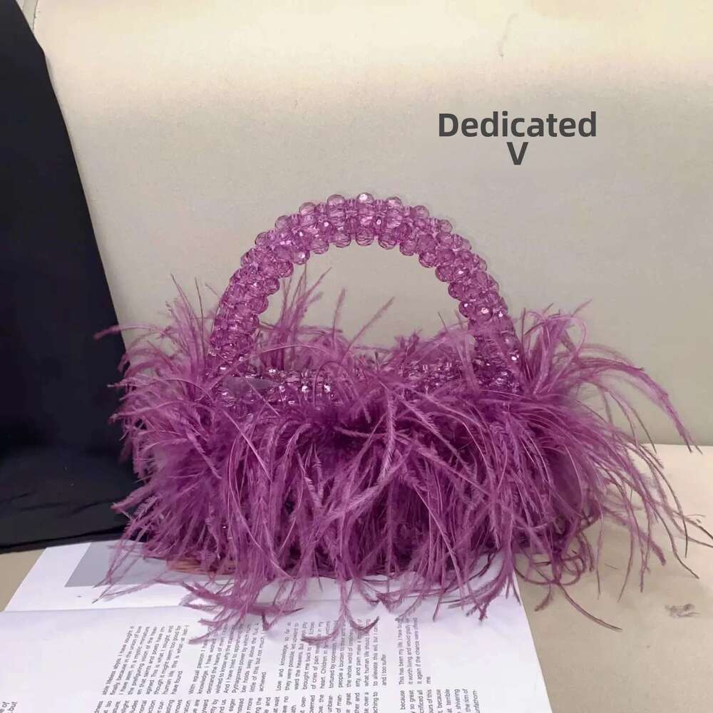 Bird Feather Beaded Candy Color Mini Square Hard Crossbody Bags Tote Bag New In Handbag Fashionable