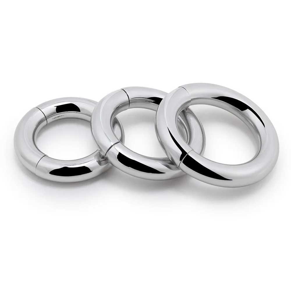 7 size for choose Heavy Duty male Magnetic Ball Scrotum Stretcher metal penis cock lock Ring Delay ejaculation BDSM Sex Toy men W250512