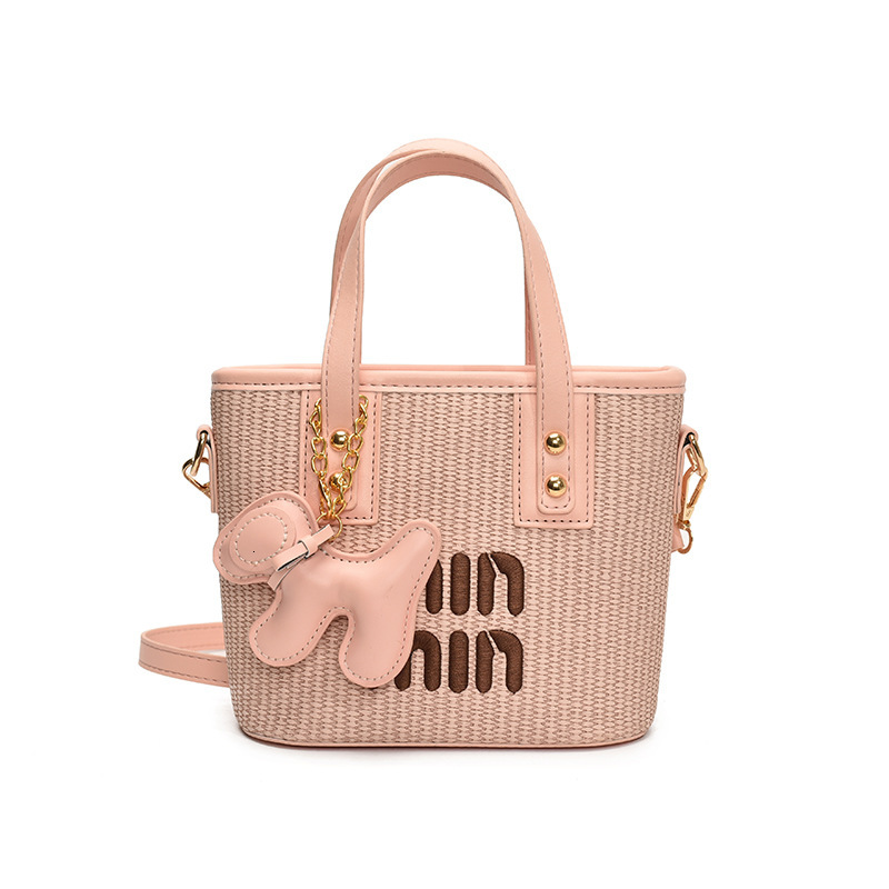 2025S Mini bag designer new popular handbag women trendy beach shoulder fashionable versatile woven crossbody bucket bag Fashion diagonal cross bag