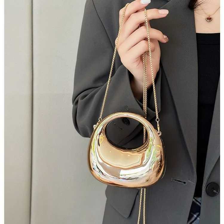 Mini Golden Evening Bag Purses and Handbags Designer Shoulder Bags Funny Shape Party Wedding Acrylic Shiny Clutch Purse Z250512