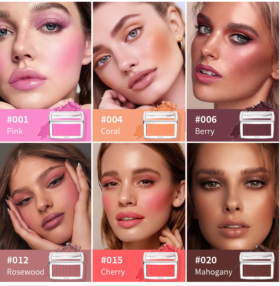 Carved Blush Plate 6-color Pink Matte Natural Versatile To Enhance The Color Blush Rouge Repair Capacity