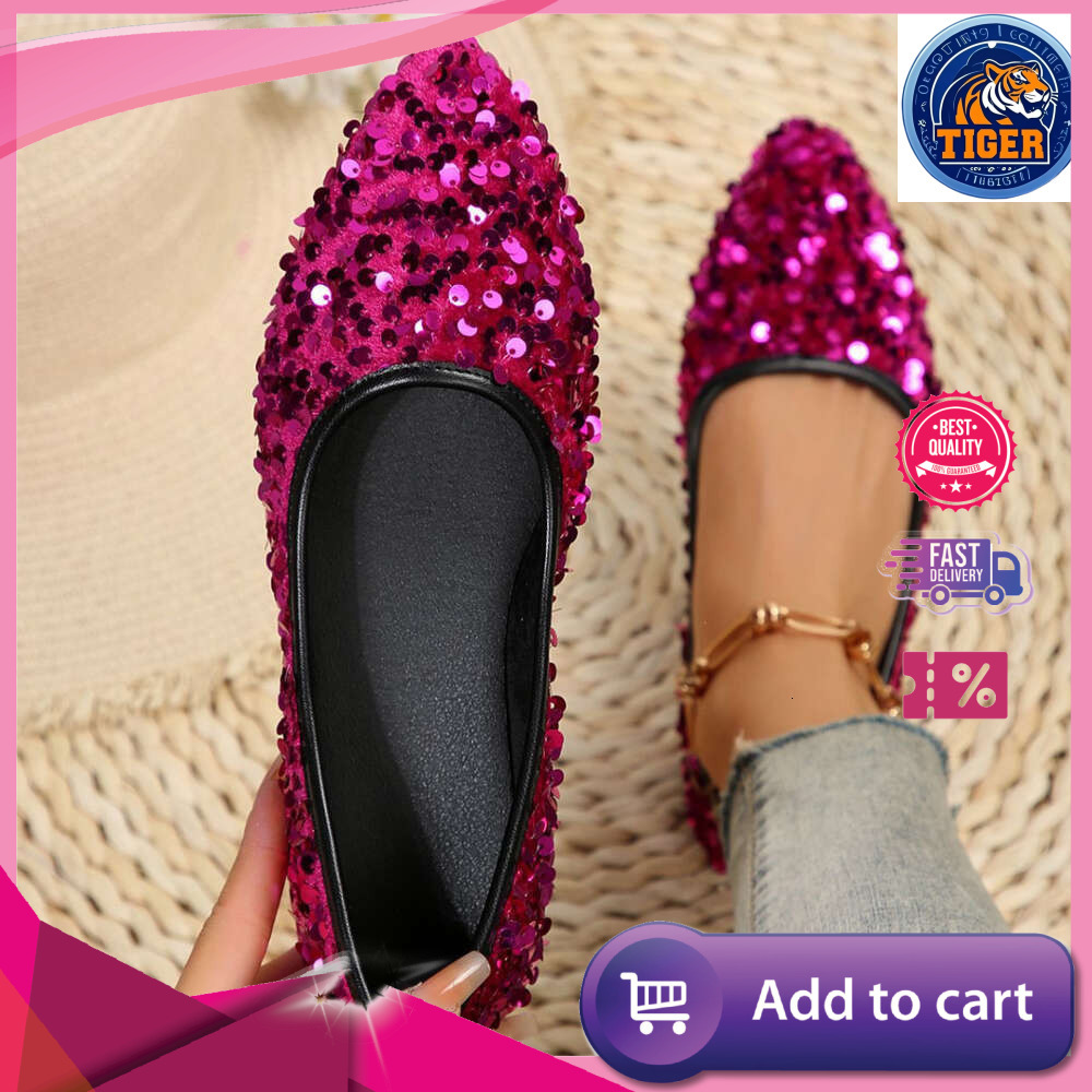 Ddmytiger Oversized Flat Spring Shoes For Women S Fashion Backless Sequins Casual Single Shoe Blinding Outdoor Shoes