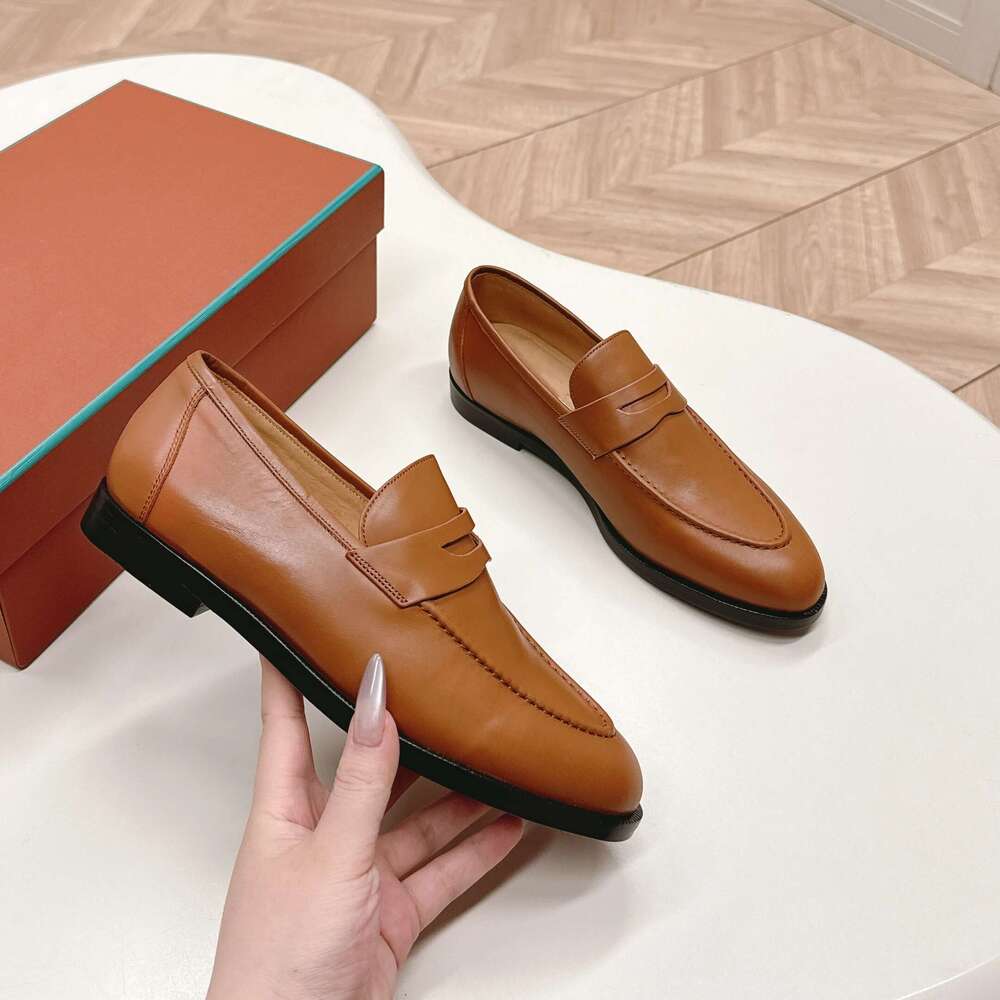 Women Size34-46 Genuine Leather Couple Flats Natural Cow Suede Loafers Low Heels Retro Designer Shoes Zapatillas De Mujer