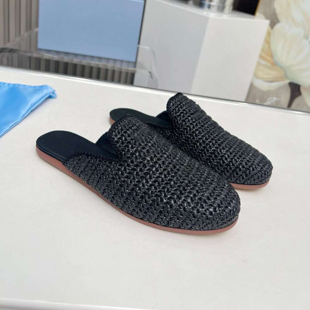 New Women Size35-42 Weaving Loafers Leisure Flats Round Toes Slip On Solid Colors Roman Designer Shoes Zapatillas De Mujer